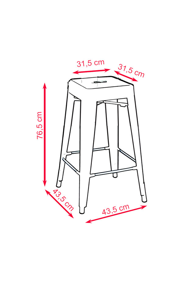 Tolix Metal Bar Tabure(2 Adet) - 2