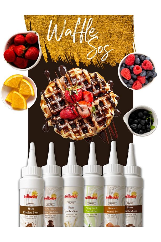 Antep Fıstıklı Sos - Waffle & Krep & Pankek & Tatlı & Dondurma & Kruvasan Sos - 300 gr / 225 ml - 4