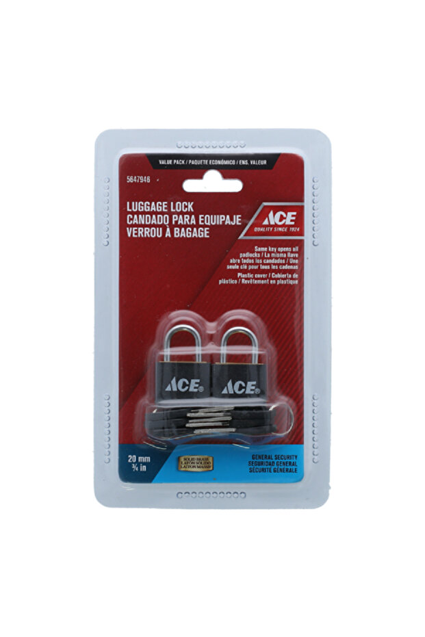 قفل أمتعة نحاسي صلب من شركة General Security مقاس 20 مم - 1