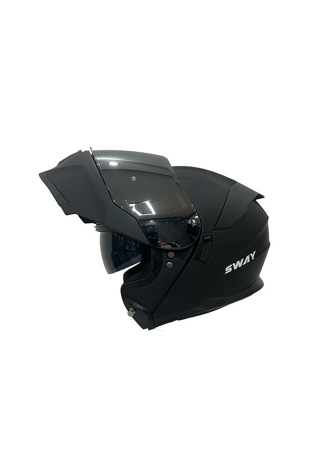 912 SİYAH ÇİFT VİZÖR ÇENE AÇILIR KASK - 2