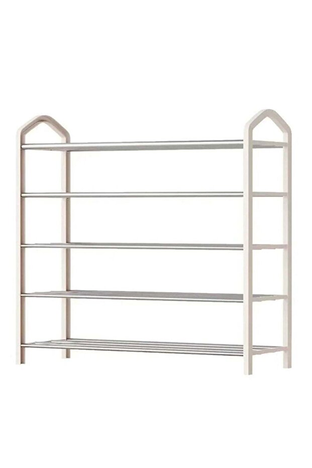 5-Tier Shoe Rack Storage Organizer - White