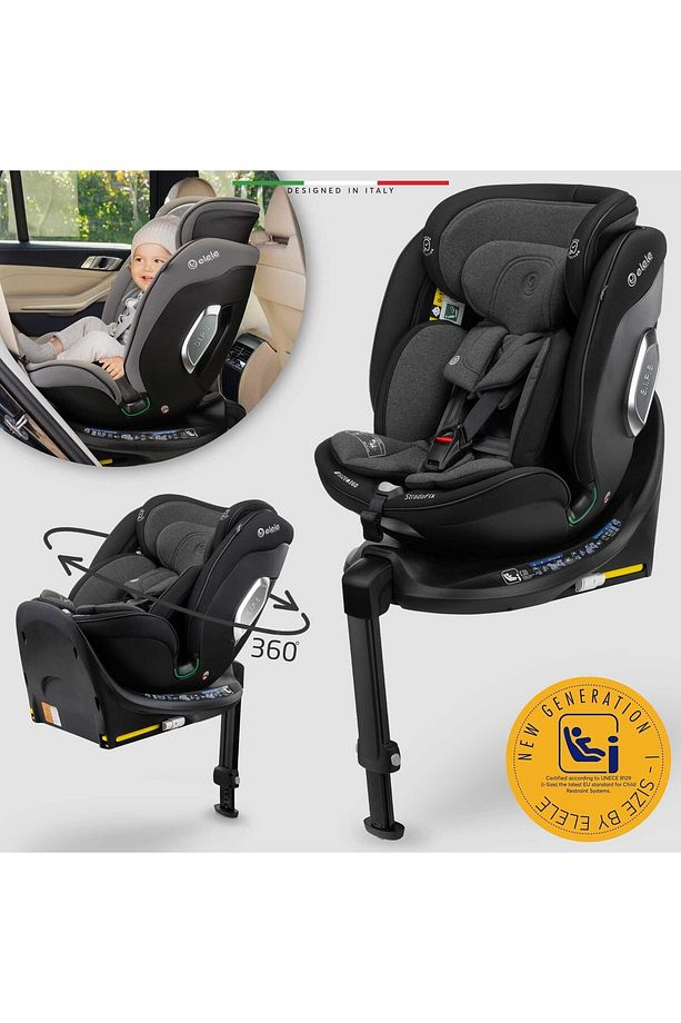 StradaFix 360° Dönen I-Size Oto Koltuğu İsoFix 40-150 CM 0-36 KG Siyah - 1