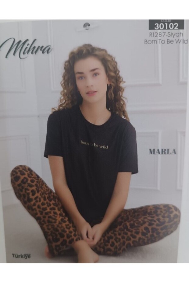 Mi̇hra-290-06-25 Women's Short Sleeve Cotton Pajamas Set R1287 Sm-L-Xl 2XL