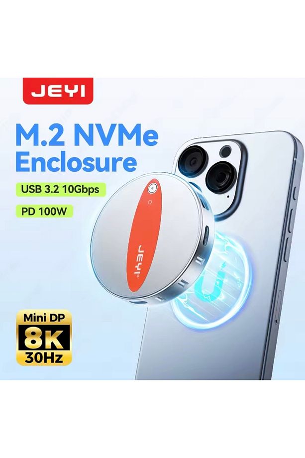 Jeyı M.2 Nvme SSD Muhafaza 2242/2230/10Gbps Pd 100W 8K/30Hz Mini Dp iPhone 15/16 ve Type-C Girişli - 1
