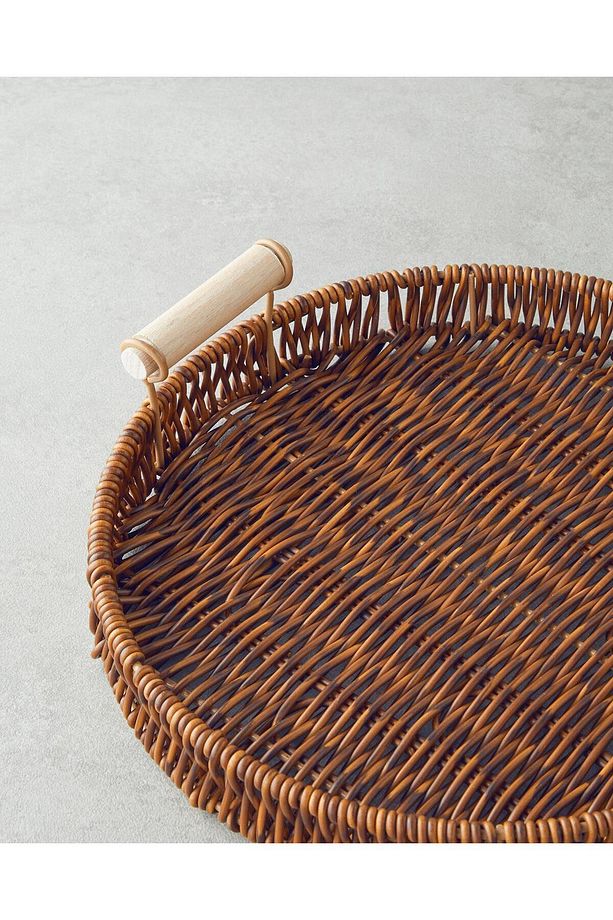 Boho Plastik Rattan Tepsi - 3
