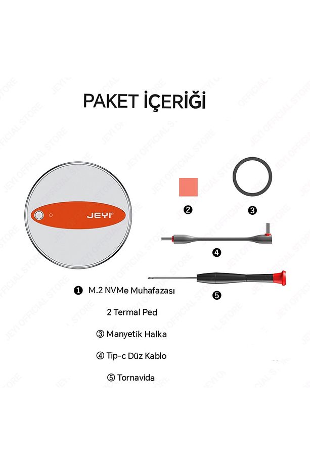 Jeyı M.2 Nvme SSD Muhafaza 2242/2230/10Gbps Pd 100W 8K/30Hz Mini Dp iPhone 15/16 ve Type-C Girişli - 3