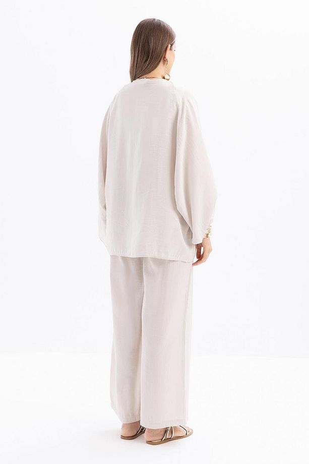 Taş-Belden Bağcıklı Modal Kimono - 4