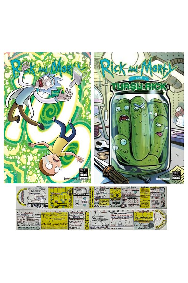 Rick and Morty 100. Sayı ve Turşu Rick Özel Sayısı 2'li Çizgi Roman Seti + Mat. Cetvel - 1