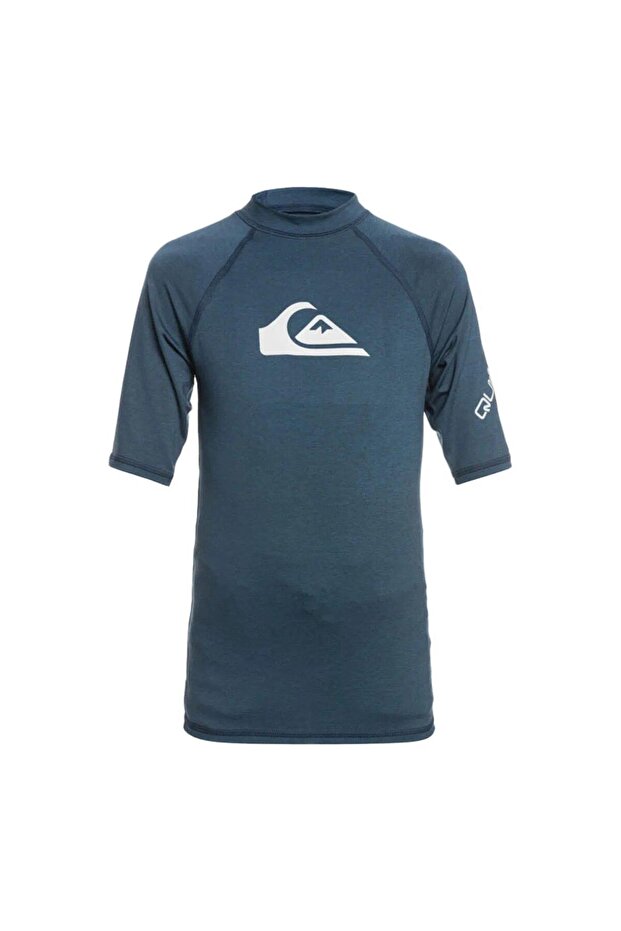 All Time Uv Protection Short Sleeve Children's Swimsuit Eqbwr03212-Navy