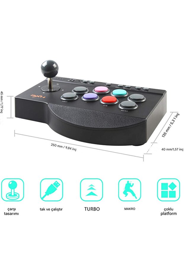 0082 Arcade Stick Oyun Kumandası PS3/PS4/Switch/PC/Android TV/XBOX - 5