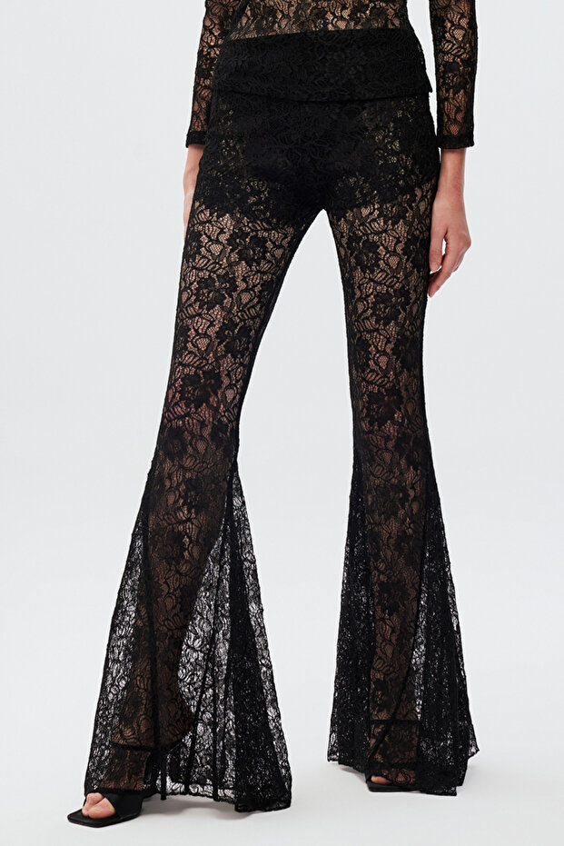 Transparan Dantel Pantolon - 3