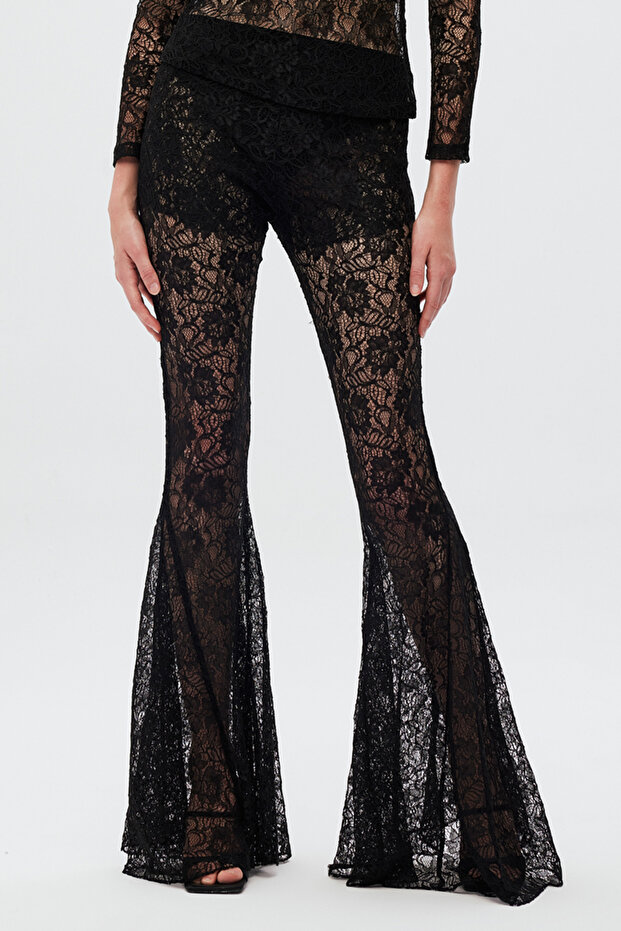 Transparan Dantel Pantolon - 2