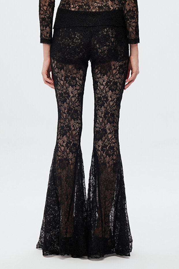 Transparan Dantel Pantolon - 4