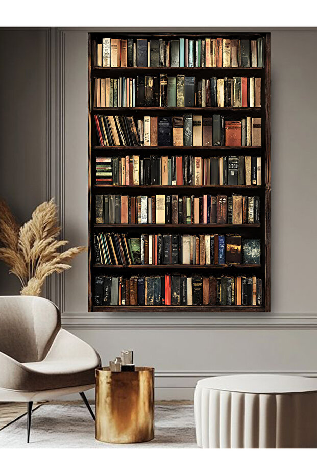 KÜTÜPHANE BASKILI KANVAS TABLO - 3