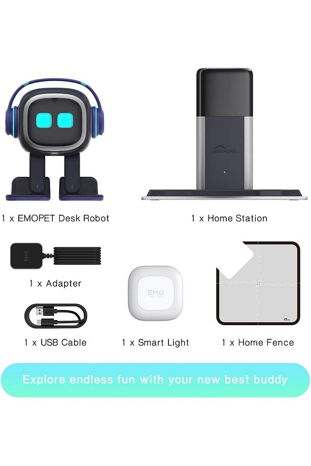 Masaüstü Evcil Hayvan Robotu EMO Akıllı Aydınlatma ile (Ev İstasyonu) - 1