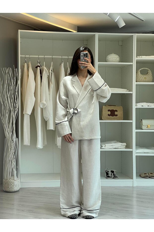 طقم كتان رفيع - 1