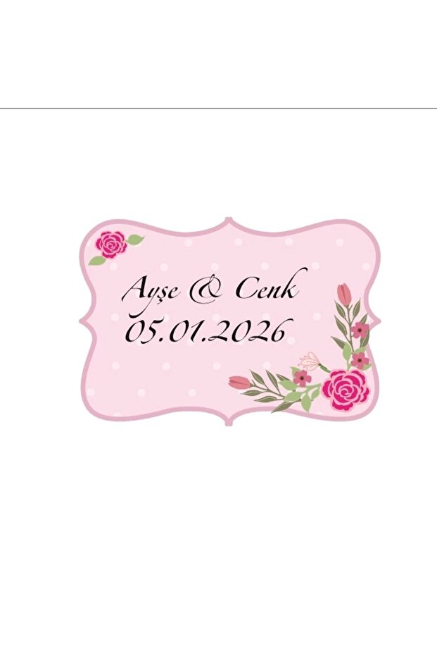 Square Seal with Branch and Leaf Motif on Corners Henna Engagement Wedding 3X3Cm Custom Label / 50Pcs Sticker