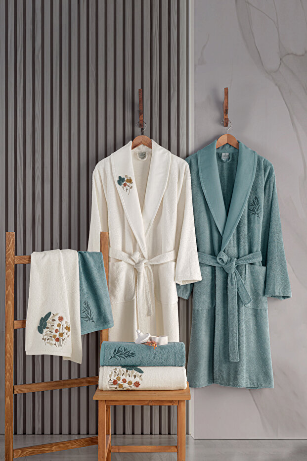 Bonita - Embroidered Family Bamboo Bathrobe Series - 6 Pieces