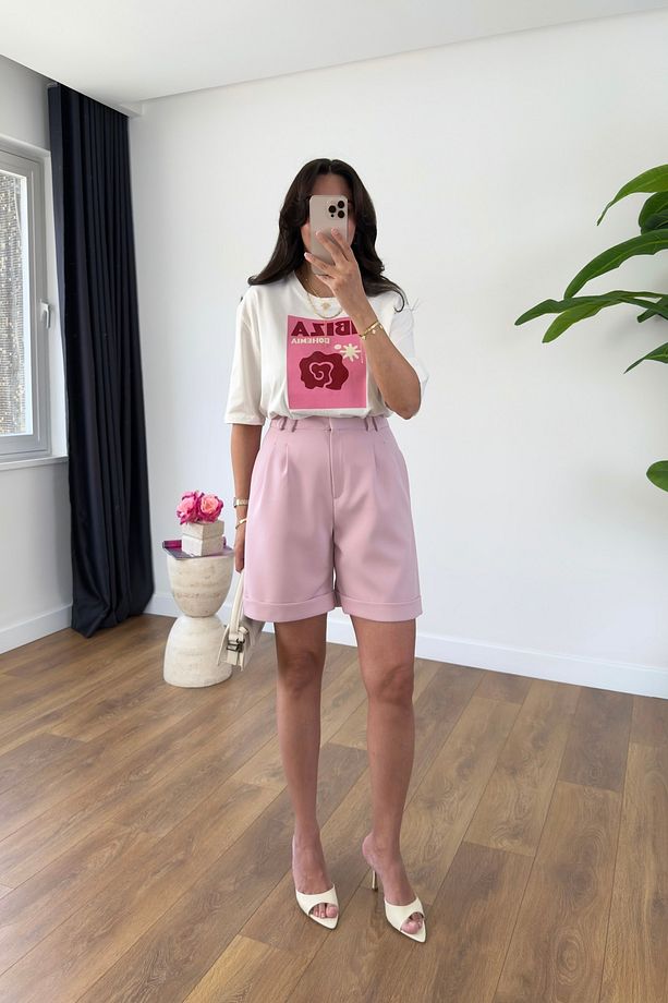 Dania Pembe Double Paça Şort - 1