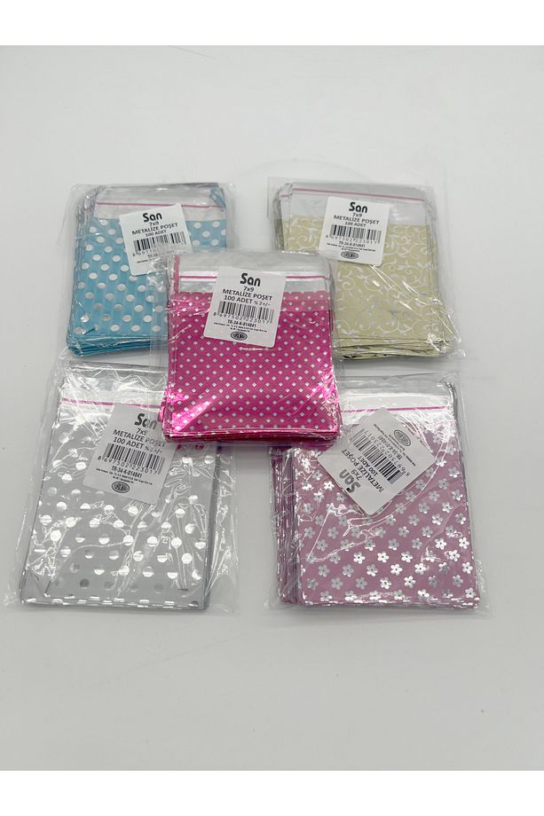 Metalize Desenli 7*9 cm 100 Adet Jelatin Poşet - 1