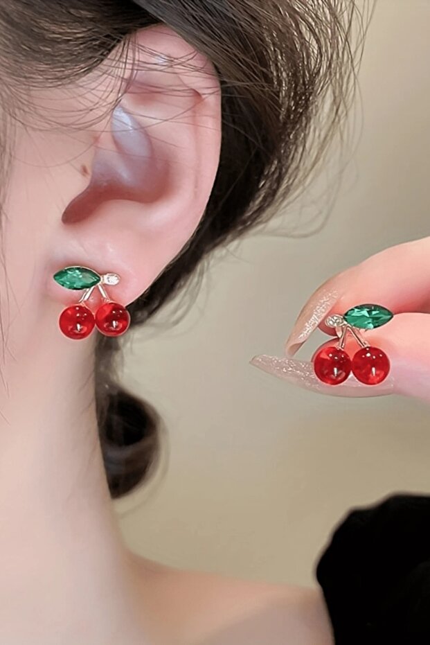Kadın Cherry Kiraz Küpe Seti - 1