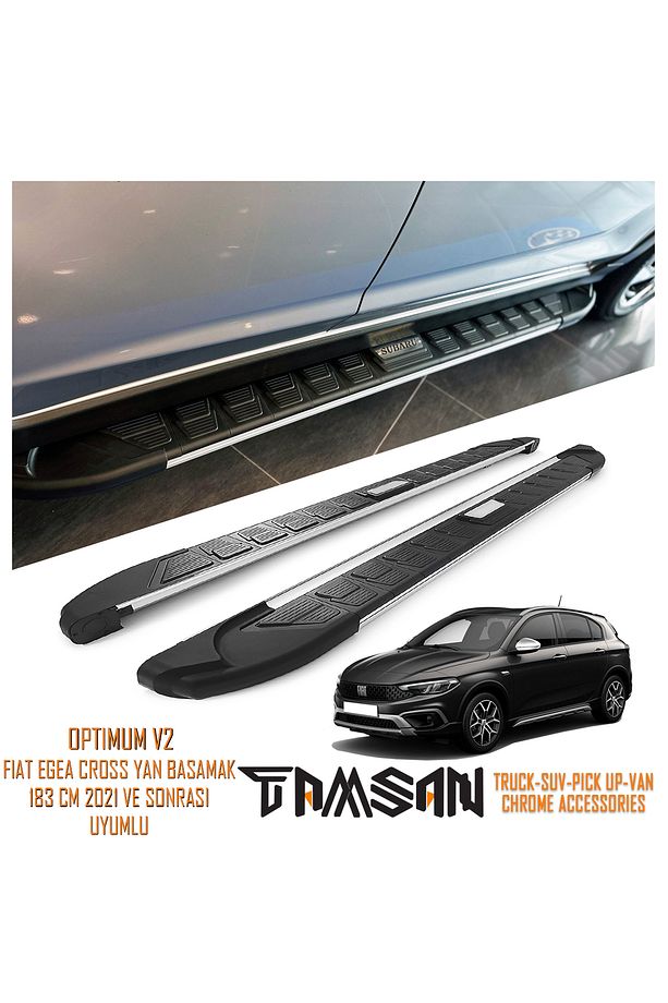 FIAT EGEA CROSS OPTIMUM V2 MODEL YAN BASAMAK GRİ 183 CM 2021 VE SONRASI UYUMLU - 1