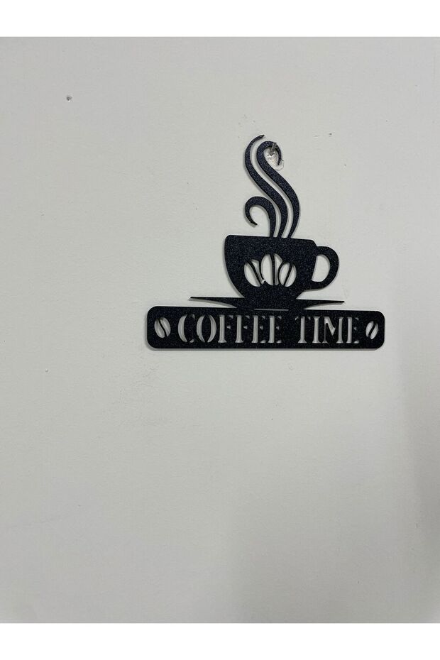 Coffee Time Yazılı Duvar Dekoru – 3D Baskı Mutfak & Kahve Alanı Süsü - 3