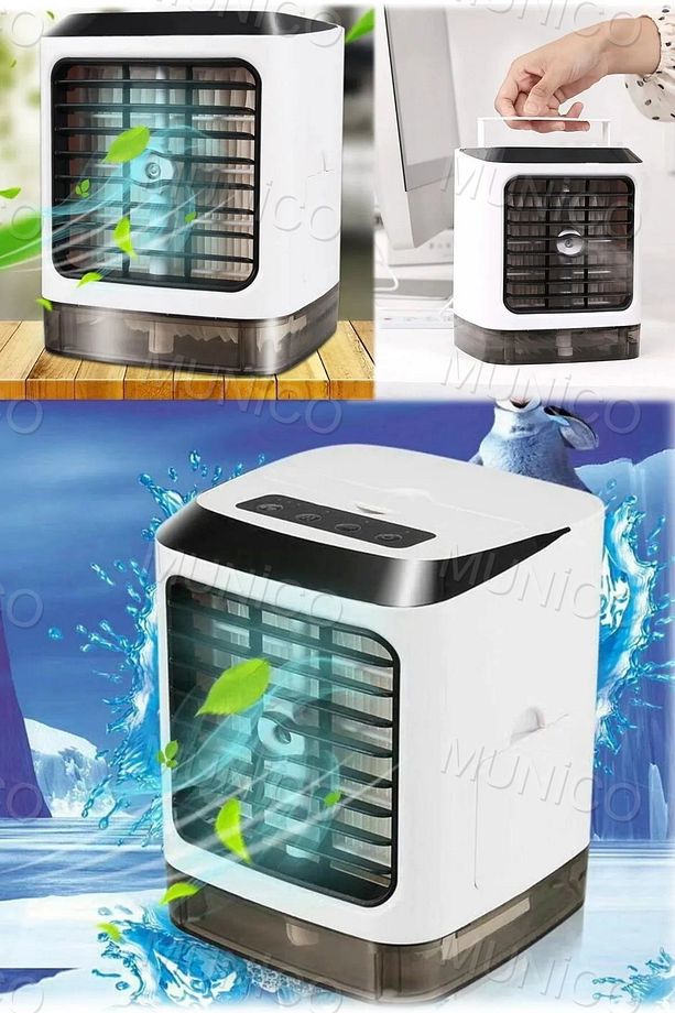 Buz Kutusu ile Buz Fanlı Hava Soğutucu Araç için Taşınabilir Klima 900ML Su Deposu İç Klima Odası - 8