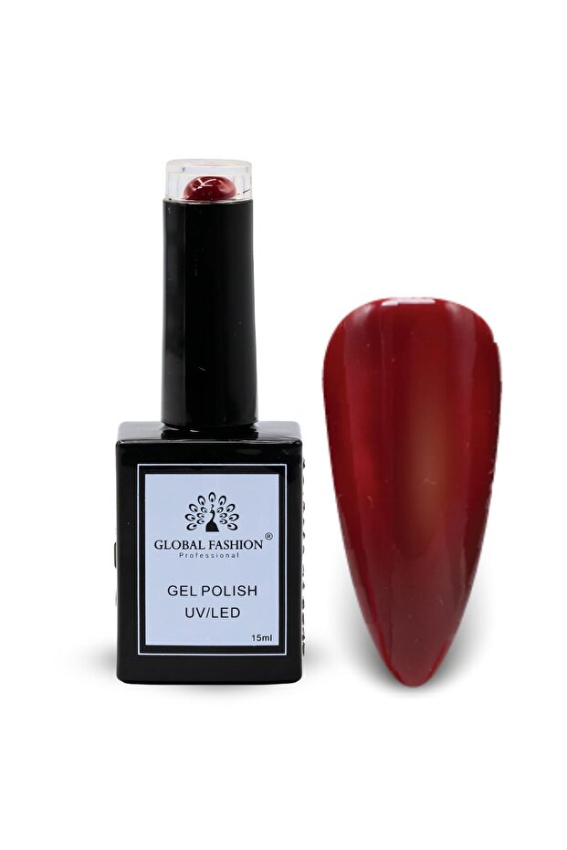 Crimson Cascade UV/LED Gel Polish Set – 6 Red Soak-Off Shades, 15 ml Glossy, Salon Nail Kit