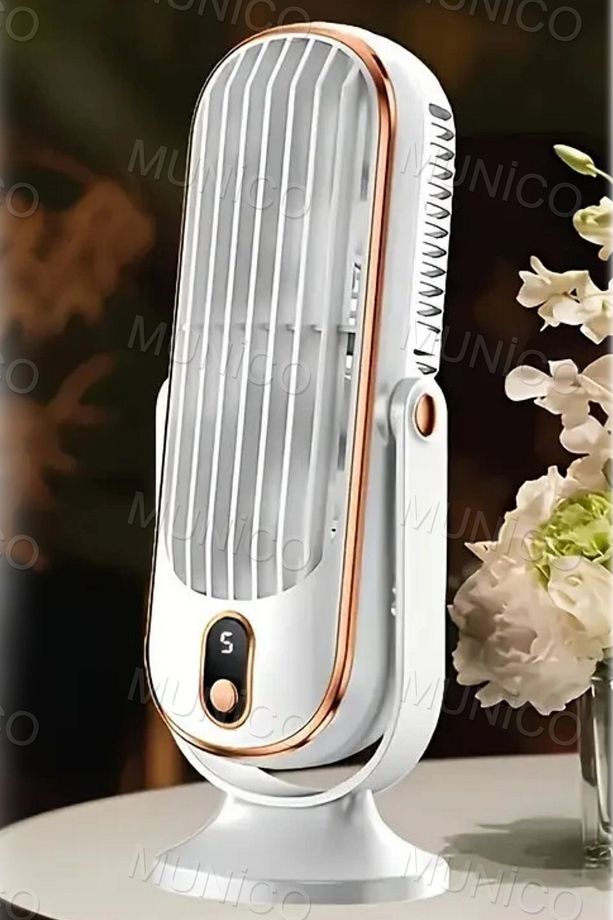 5 Modlu Masaüstü Güçlü Soğutucu Fan Vantilatör Klima Pratik Şarjlı Kaliteli Ayarlı Taşınabilir Masa - 4