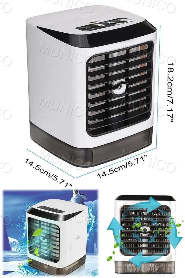 Buz Kutusu ile Buz Fanlı Hava Soğutucu Araç için Taşınabilir Klima 900ML Su Deposu İç Klima Odası - 7