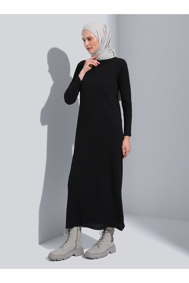 Basic Camisole Hijab Φόρεμα - Μαύρο - Μπενίν - 5