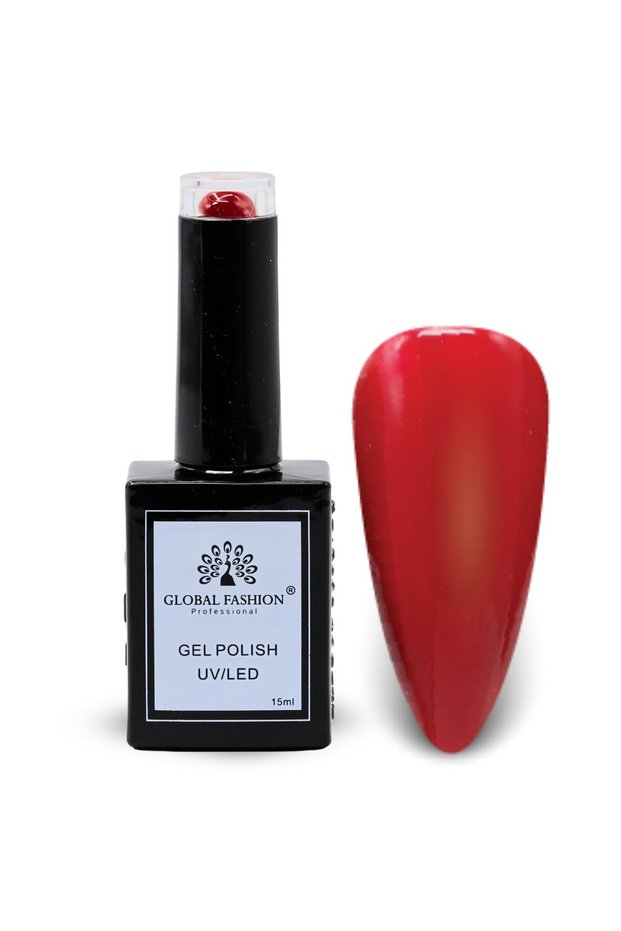 Crimson Cascade UV/LED Gel Polish Set β 6 Red Soak-Off Shades, 15 ml Glossy, Salon Nail Kit