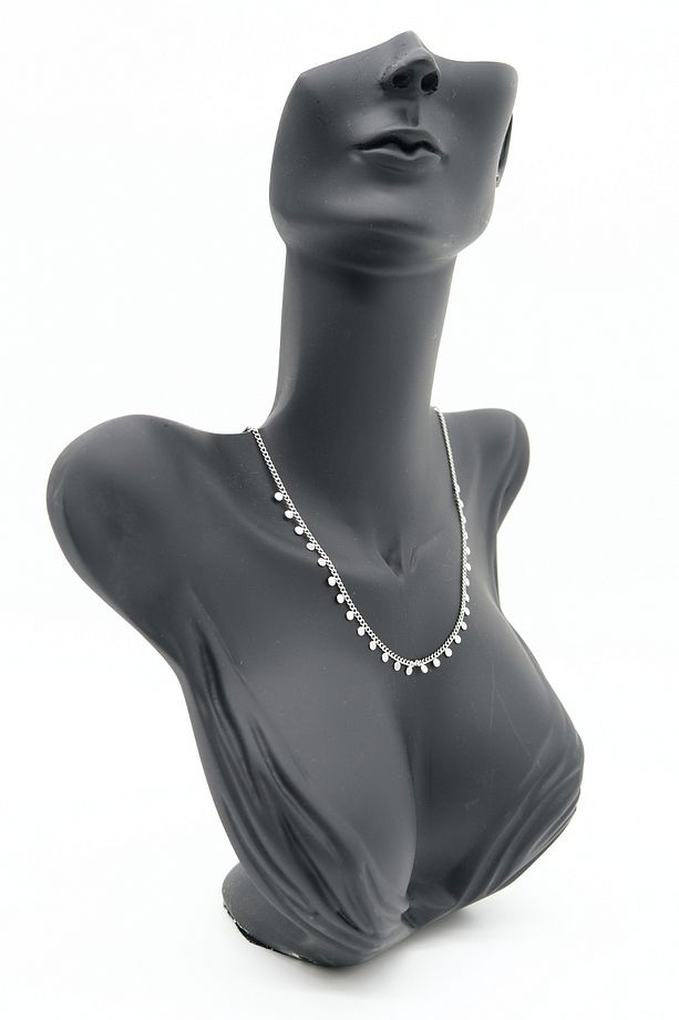 Pullu Silver Renk Çelik Kolye - 2