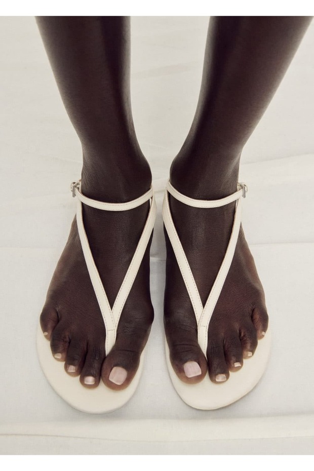 Deri bantlı sandalet - 5