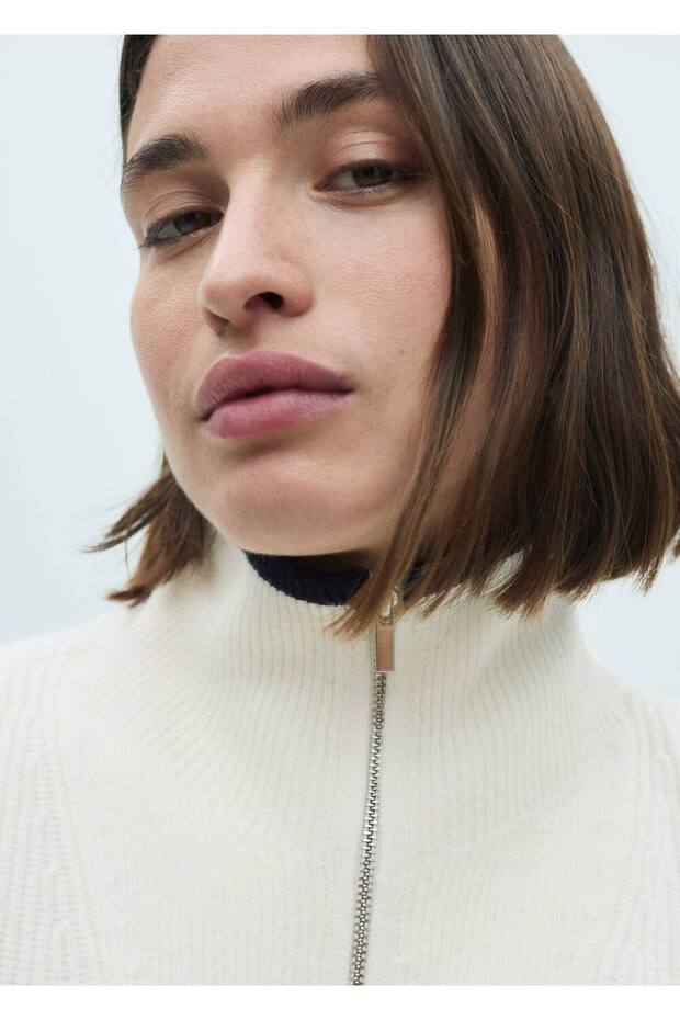 Triko fermuarlı yelek - 5