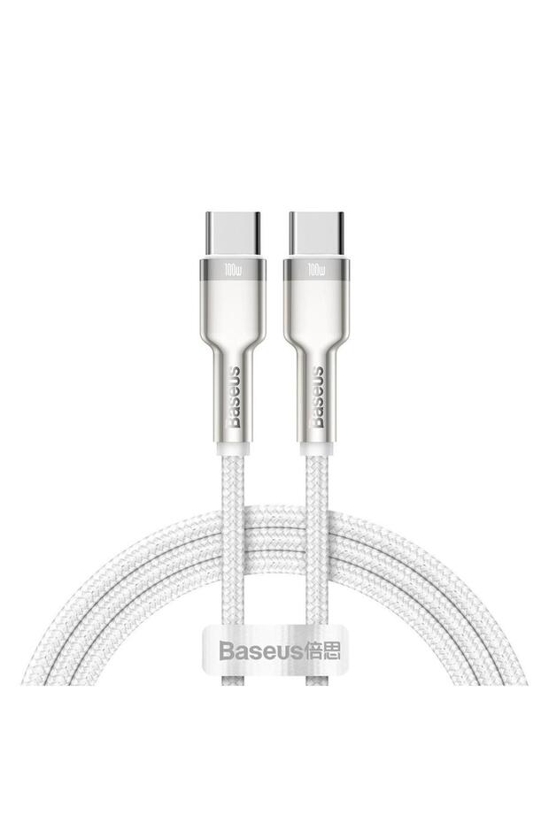 Data cable Baseus Coffee, USB-C - USB-C, 100W, 2m, White - 1