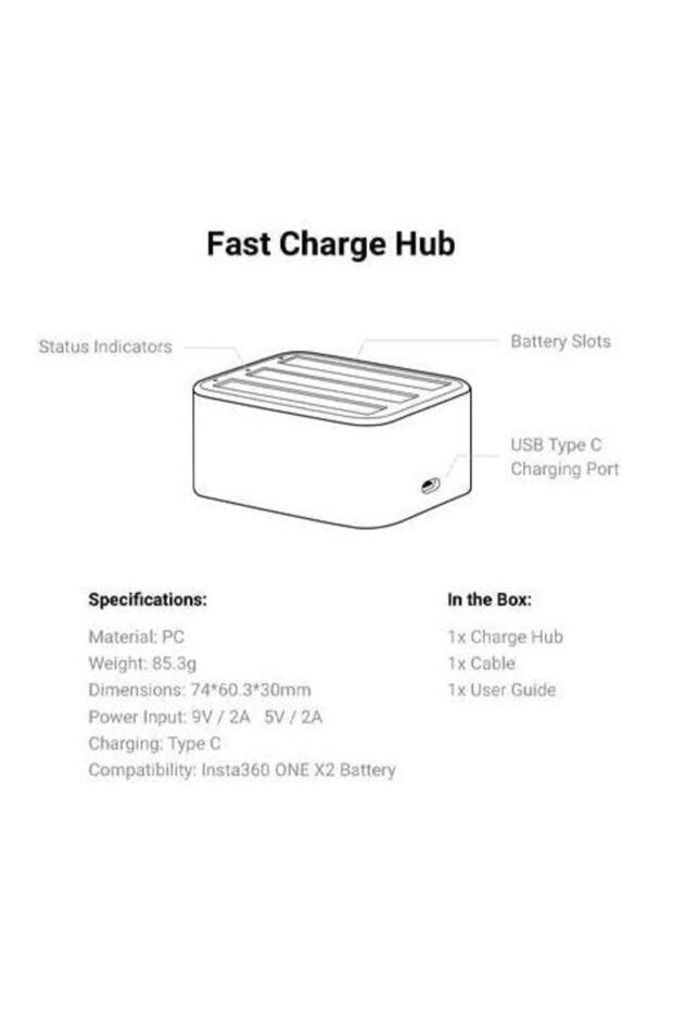 Insta360 CINX2CB/A Charging Station, for Insta360 ONE X2 - 5