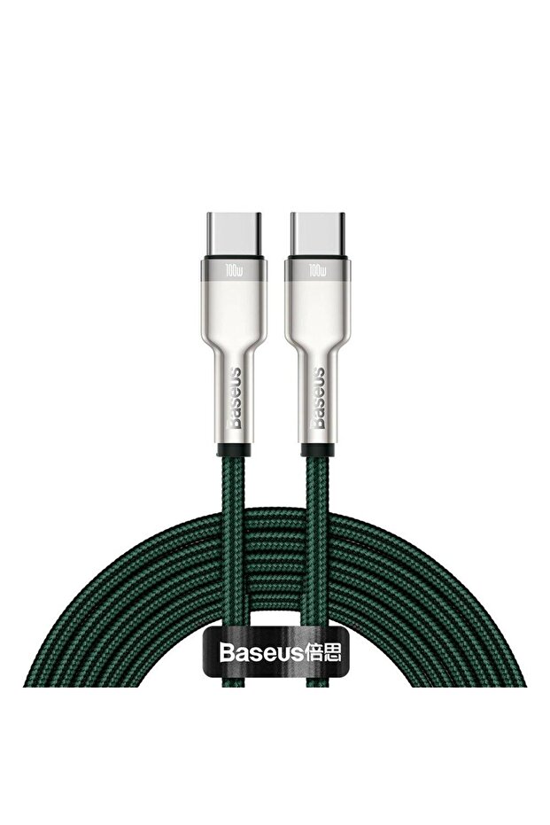 USB-C - USB-C Baseus Cafule Series Metal Data and Charging Cable, 100W, 2m, Green CATJK-D06 - 1