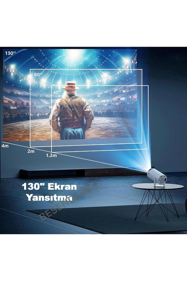 Taşınabilir Projeksiyon Yeni Pro Max Full Versiyon Android Bluetooth Wifi Akıllı Sinema Projektör - 8