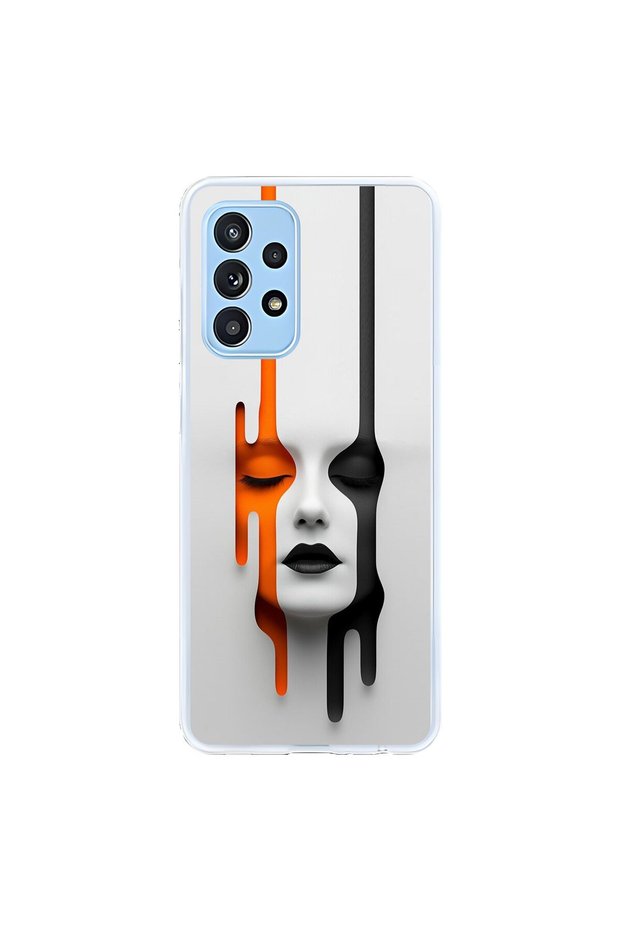 Samsung Galaxy A52 Compatible Transparent Case with Aesthetic Face 1 Design