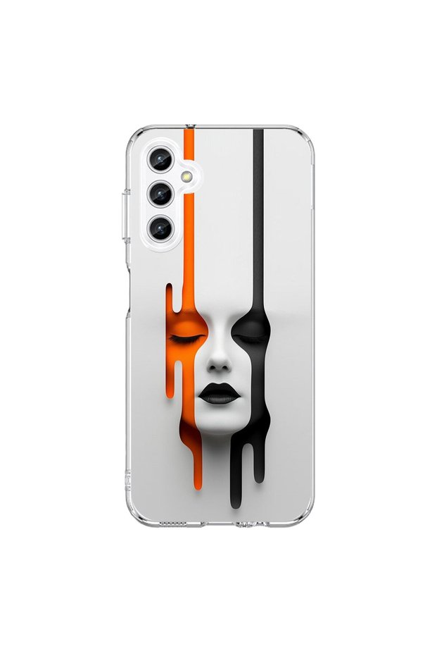 Samsung Galaxy A25 Compatible Transparent Case with Aesthetic Face 1 Design