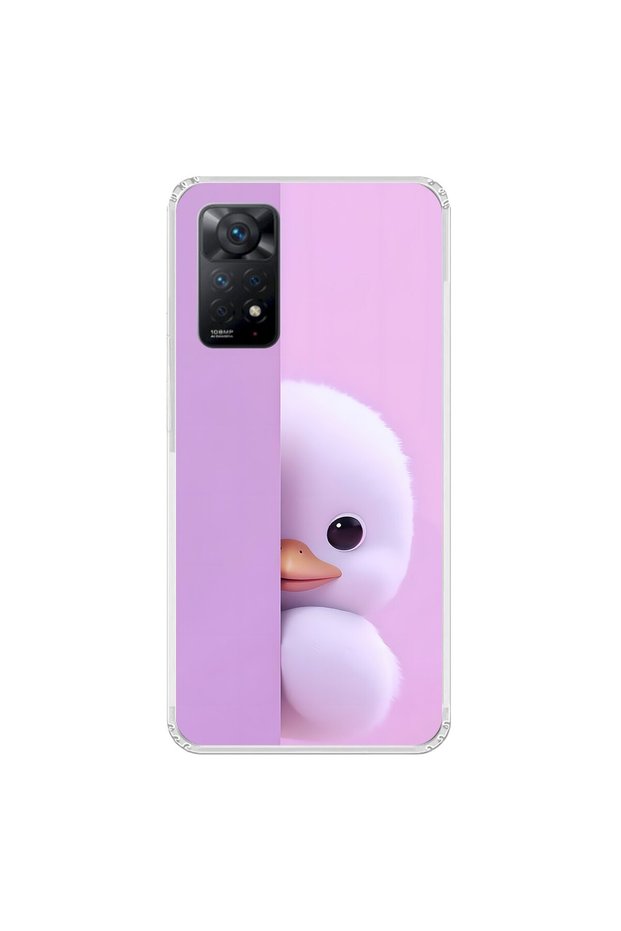 حافظة شفافة متوافقة مع هاتف Xiaomi Redmi Note 11 Pro مع تصميم بطة قطيفة 3