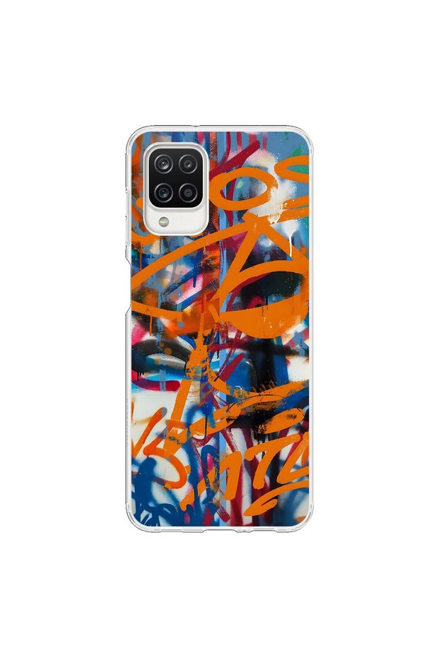Samsung Galaxy A12 Compatible Transparent Case with Graffiti 2 Design