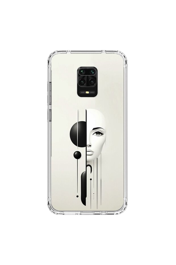 حافظة شفافة متوافقة مع هاتف Xiaomi Redmi Note 9 Pro مع تصميمين جماليين