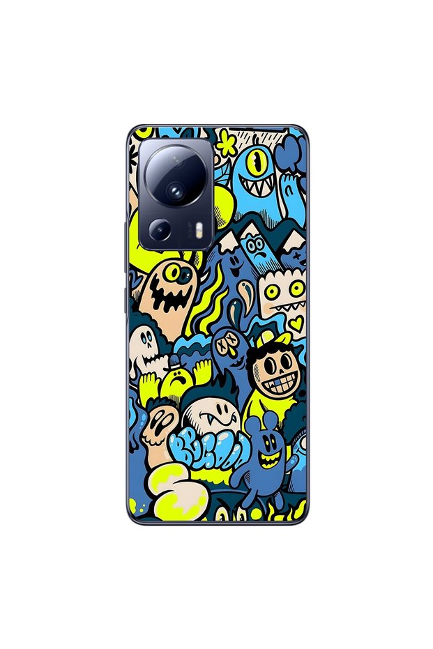 Xiaomi Mi 13 Lite Compatible Transparent Case with Graffiti 11 Design