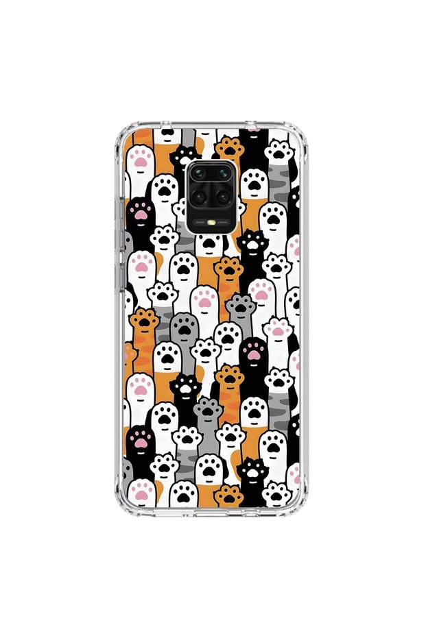 Xiaomi Redmi Note 9 Pro Compatible Transparent Case with Kitten 3 Design