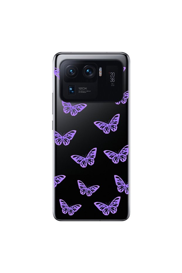 Xiaomi Mi 11 Pro Compatible Transparent Case with Butterfly 4 Design