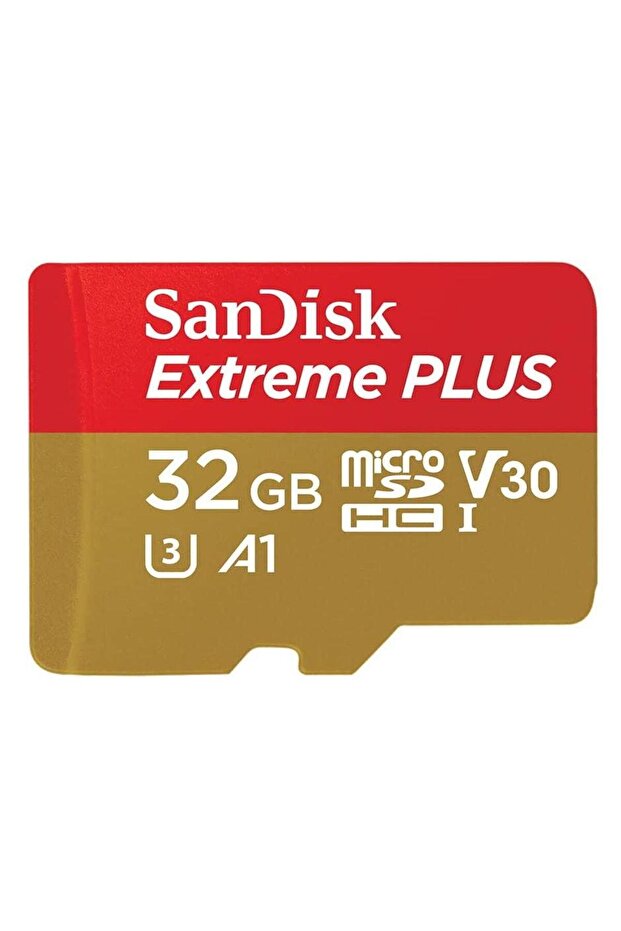 Sandisk Extreme Plus Memory Card, microSDHC, 32GB Class 10, UHS-I, U3 + microSD Adapter - 1