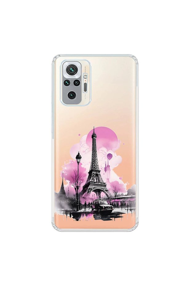 Xiaomi Redmi Note 10 Pro Compatible Transparent Case with Paris 1 Design